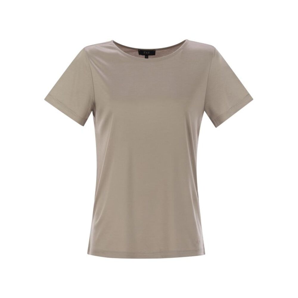 Fay Women Jersey T-Shirt With Boat Neckline